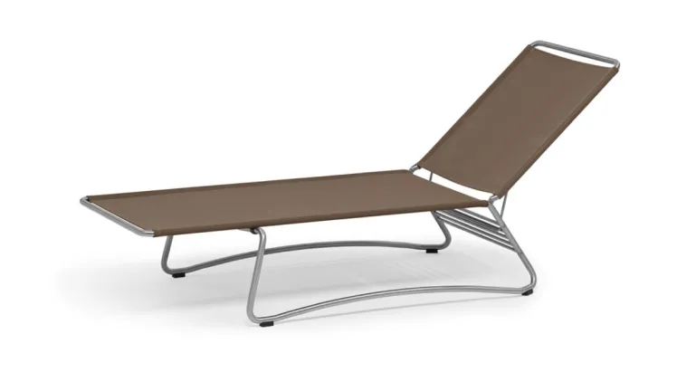 Gartenliege Weish�upl BALCONY Poolliege Edelstahl Stoff Batyline Iso beige